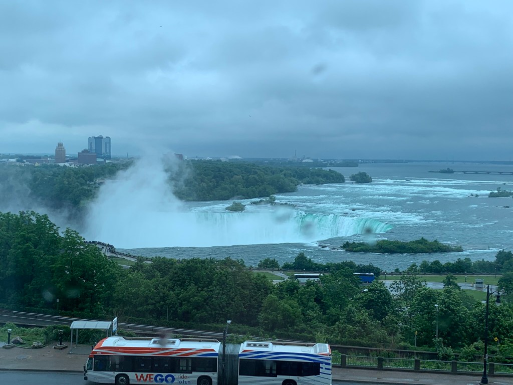 Falls view from room at Niagara Marriott on the Falls